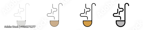 sauce louche ustensiles cuisine pictogramme icone symbole  gras couleur