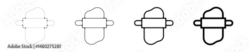 rouleau patissier pate ustensiles cuisine pictogramme icone symbole gras