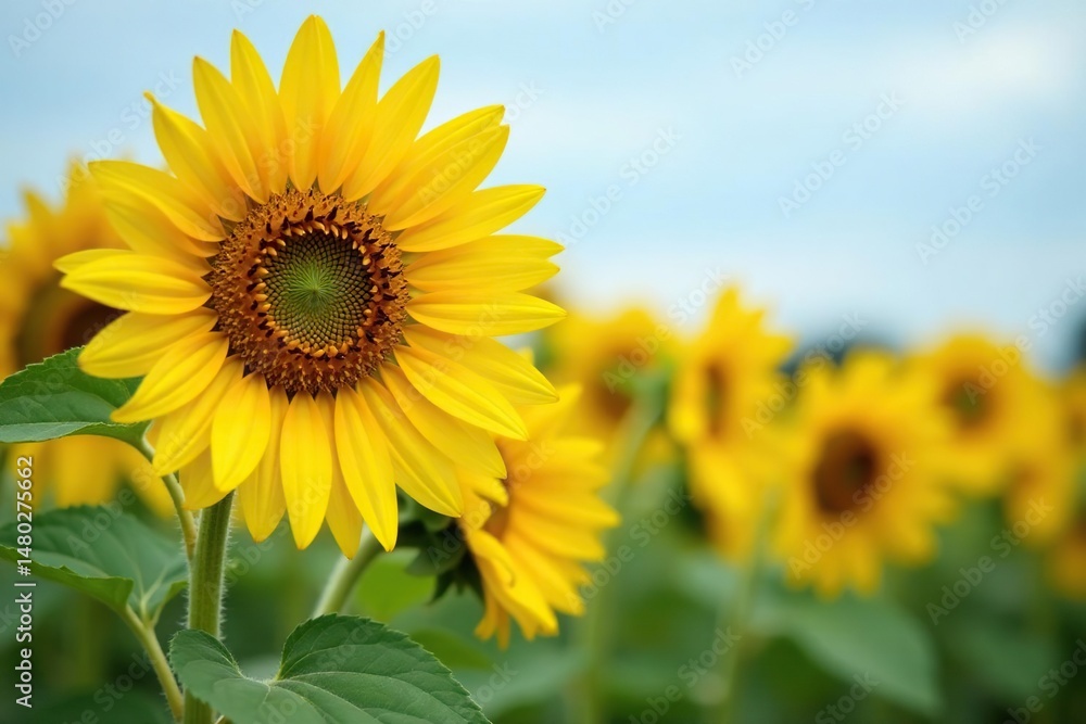 Sunflowers in full bloom, vibrant yellow petals, blossom, environment Sunflowers in full bloom, vibrant yellow petals, blossom, environment