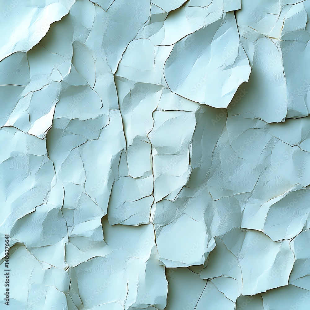 Cracked, textured, pale blue surface; abstract, 3D rendered Cracked, textured, pale blue surface; abstract, 3D rendered