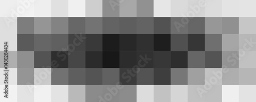 AI censor blur neural block. Symmetrical pixel noise represents filtered zone, restricted access or machine-generated masking effect. Smart tech interface style. Vector illustration.