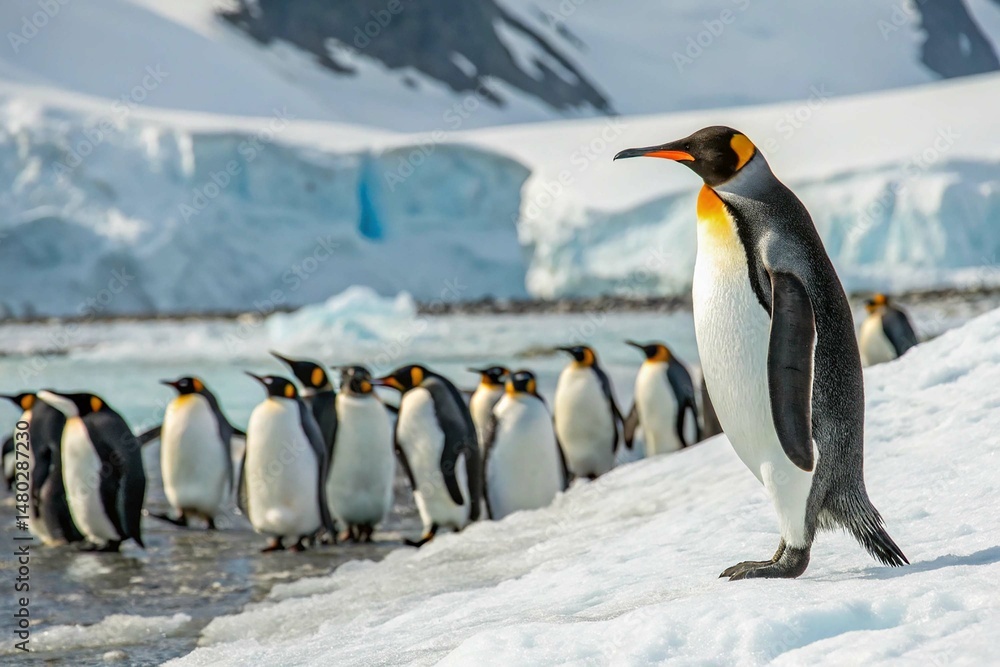 Fototapeta premium emperor penguin in antarctica