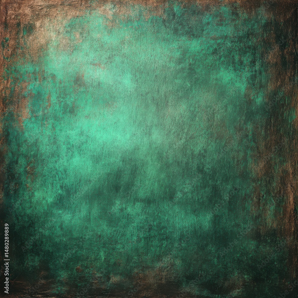 Obraz premium Abstract Textured Background of Teal and Bronze Tones with Grunge Effect Overhead Studio Shot