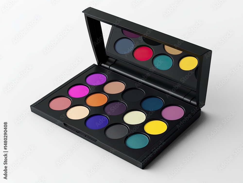 Vibrant eyeshadow palette with 12 richly pigmented shades in a sleek black compact Vibrant eyeshadow palette with 12 richly pigmented shades in a sleek black compact