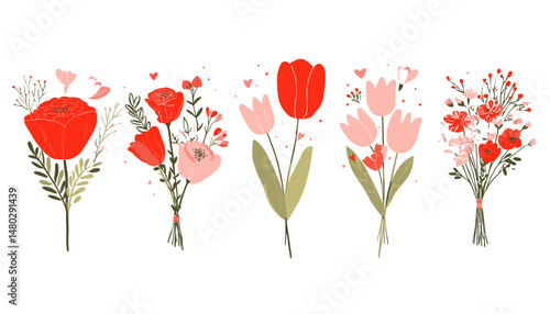 Bouquets of Garden Flowers � Tulips, Roses, and Floral Arrangements for March 8, Mother's Day, and Greeting Cards