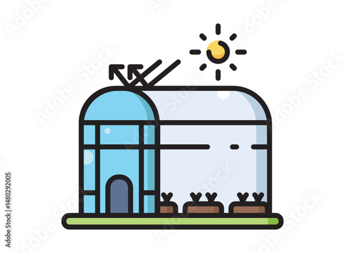set icon of an Building Greenhouse Fill Style