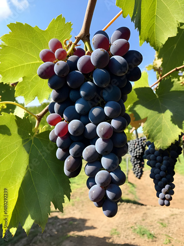 Greve in Chianti, Tuscany, Italy. Sangiovese grapes, main ingredient in Chianti wine.