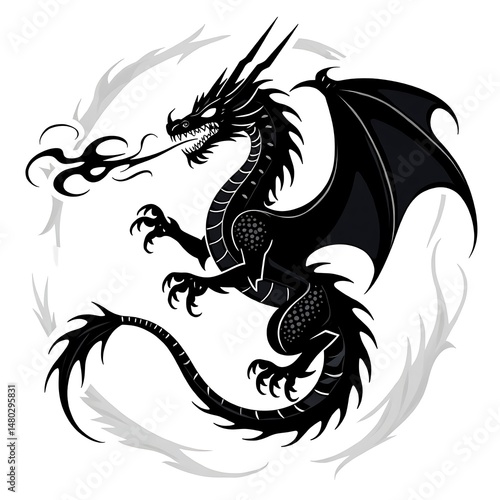 Minimalist Black Snake Vector Illustration