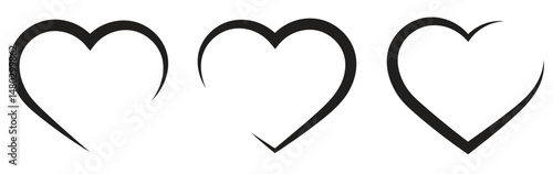 abstract line heart set. valentine's day, love and romantic symbols
