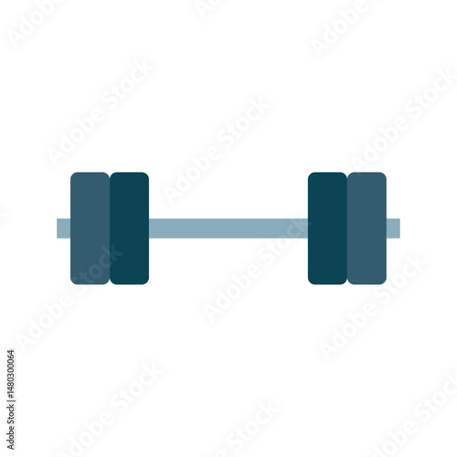 Minimalist Vector Illustration of a Barbell: Simple Graphic Design of Weightlifting Equipment, Ideal for Gym, Fitness, and Workout-Related Projects,