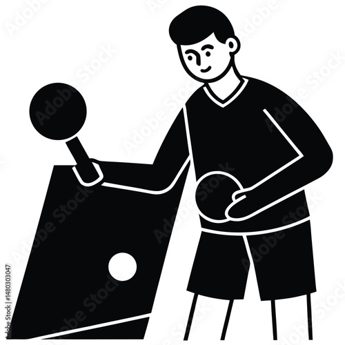 Boy Playing Classic Arcade Game Skill, Fun, and Retro Gaming