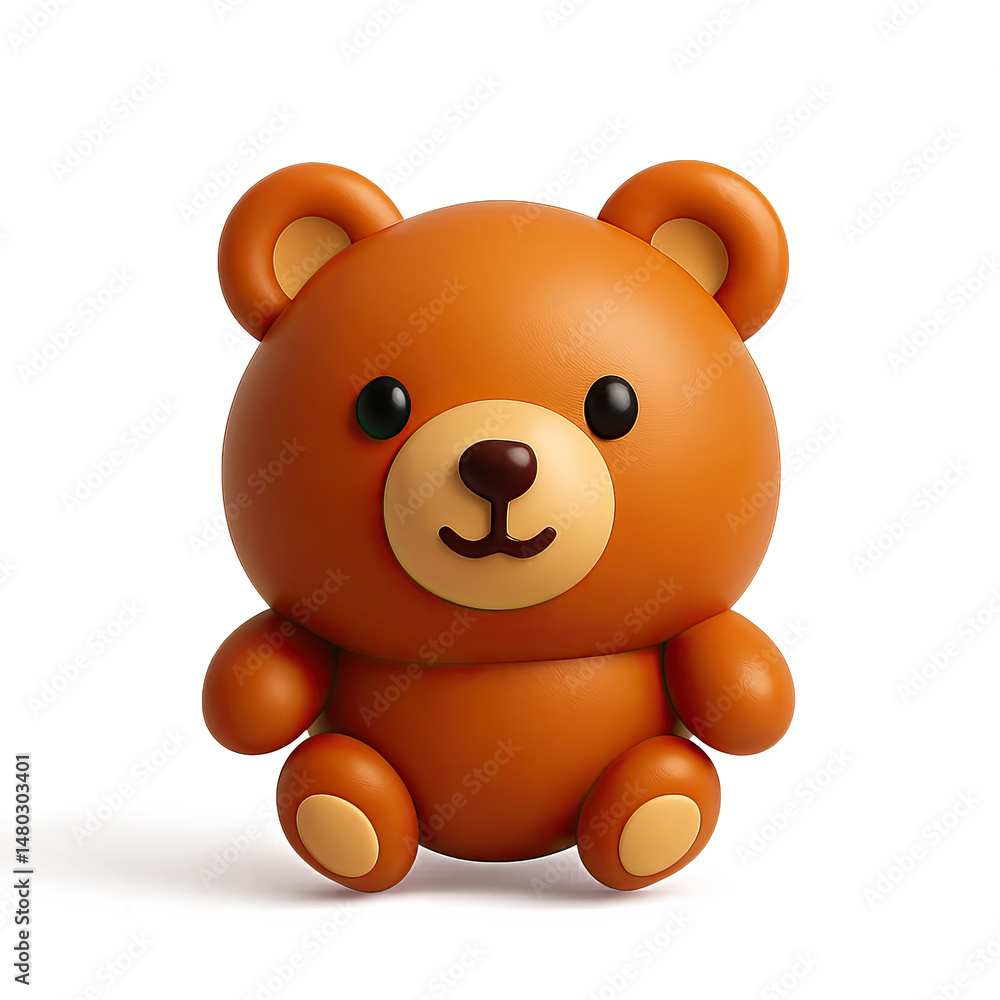 Adorable Brown 3D Rendered Teddy Bear on Gradient Background Adorable Brown 3D Rendered Teddy Bear on Gradient Background