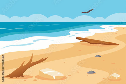 summer beach vector illustration