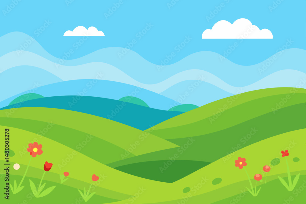 Fototapeta premium summer landscape with mountains