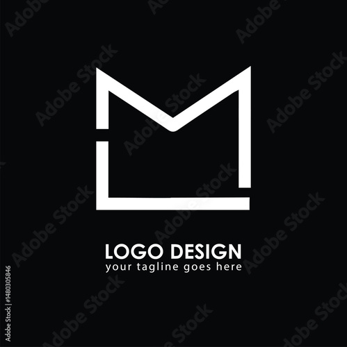 ML LM Logo Design, Creative Minimal Letter LM ML Monogram