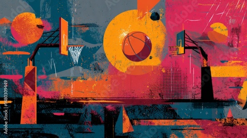 abstract basketball concept for background banner