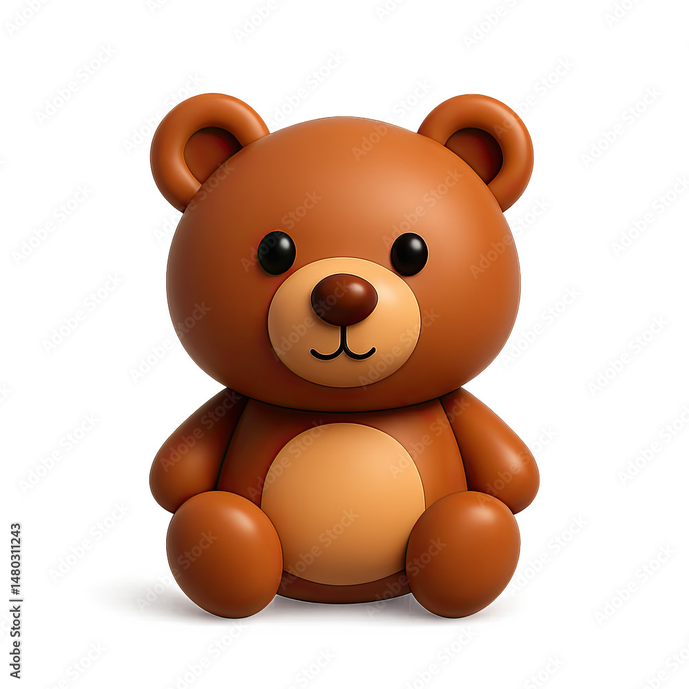 Adorable Brown Teddy Bear 3D Render Illustration Adorable Brown Teddy Bear 3D Render Illustration