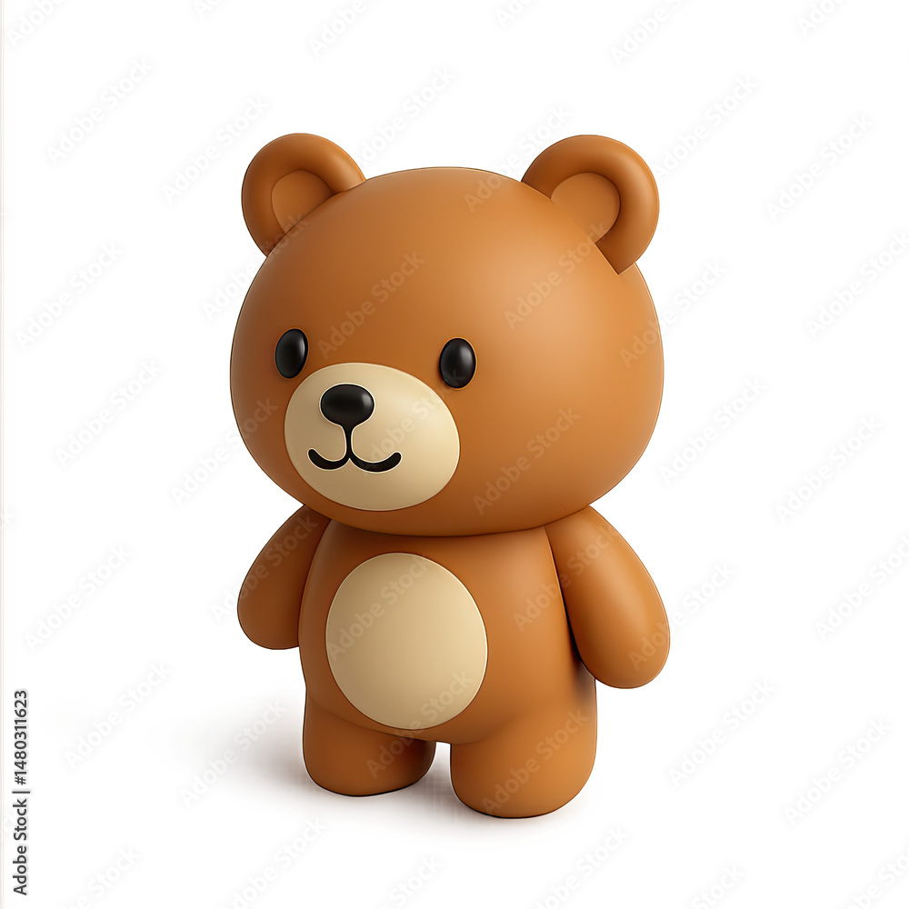 Adorable Brown Teddy Bear 3D Render on Transparent Background Adorable Brown Teddy Bear 3D Render on Transparent Background