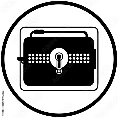 High-security safe lock icon for fintech protection dashboards, cybersecurity visuals, secure storage concepts and banking apps

