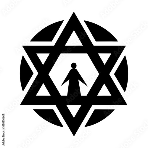 Star Of David Silhouette vector illustration