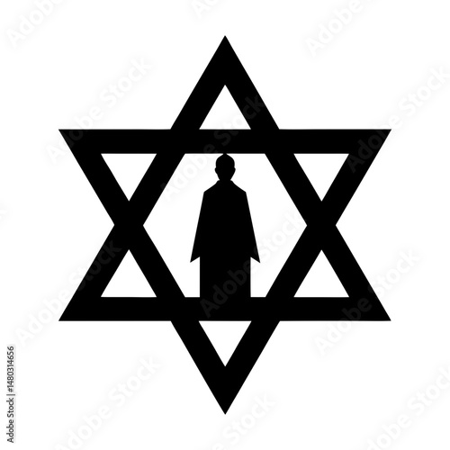Star Of David Silhouette vector illustration