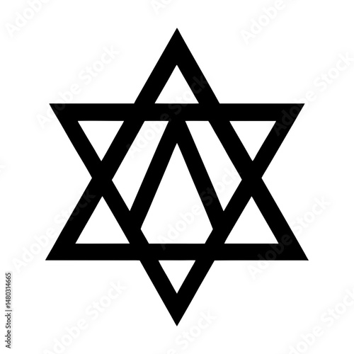 Star Of David Silhouette vector illustration