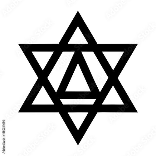 Star Of David Silhouette vector illustration