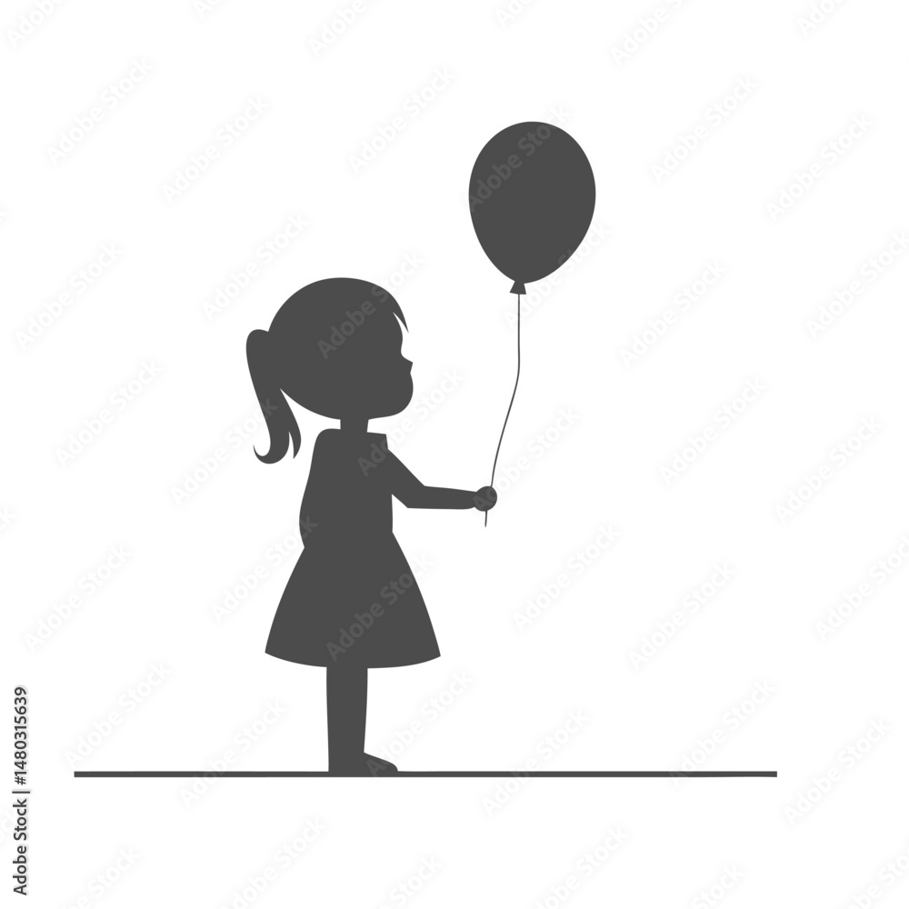 girl with balloons vector girl with balloons vector