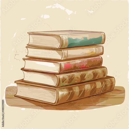 pile of old books vector
