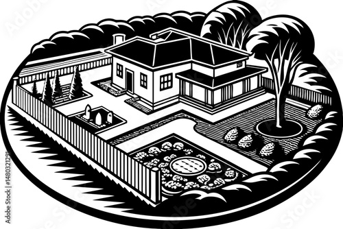 vector illustration of an old house