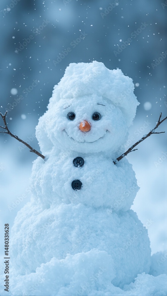 Fototapeta premium Snowman silhouette