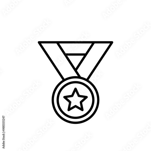 Award medal with star symbol on a simple background  