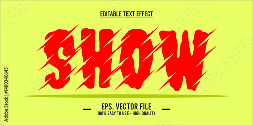 Slashed Text Effect – Editable Red Horror Font with Sharp Diagonal Cuts