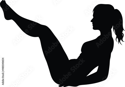 "female weightlifter silhouette, fitness woman icon, gym training vector
