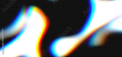 Vibrant colors blend with film grain and overexposure effects in a dynamic abstract background creation