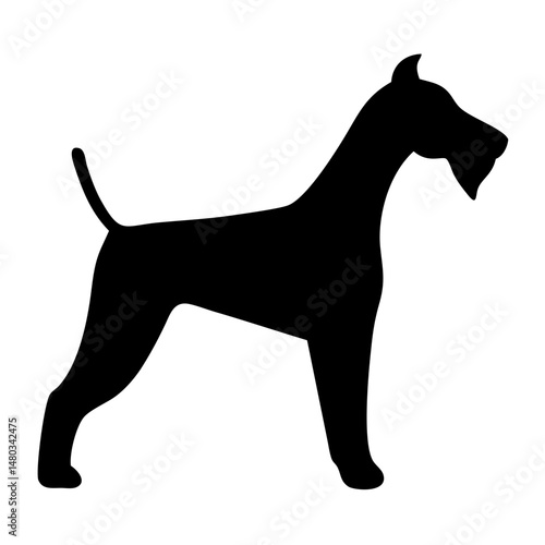 Find the perfect dog breed silhouette vector image of a schnauzer dog breed for your project