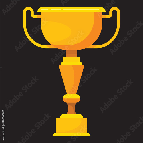 Trophy cup in flat style set. Trophy cup icon collection vector