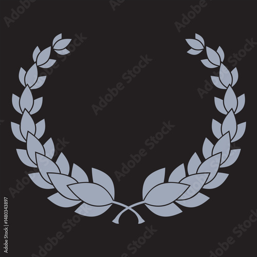 Sport Awards and best nominee award wreaths on black  background.