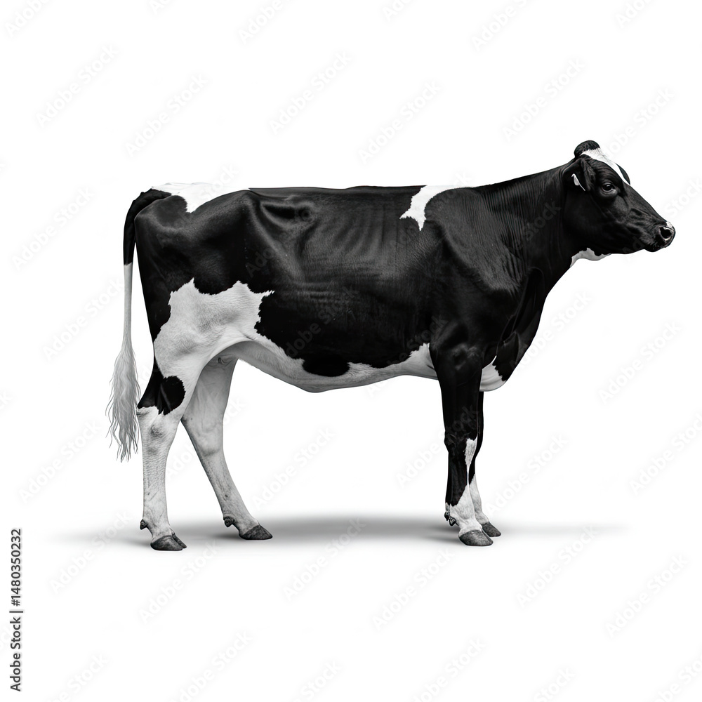 Fototapeta premium black and white cow