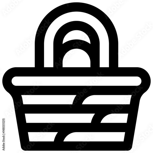 Basket weaving. Editable stroke vector icon.