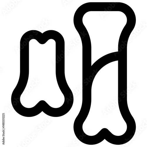 Prehistoric bones. Editable stroke vector icon.