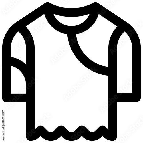Prehistoric clothing. Editable stroke vector icon.