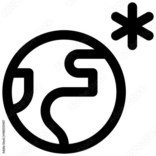 Ice age. Editable stroke vector icon.