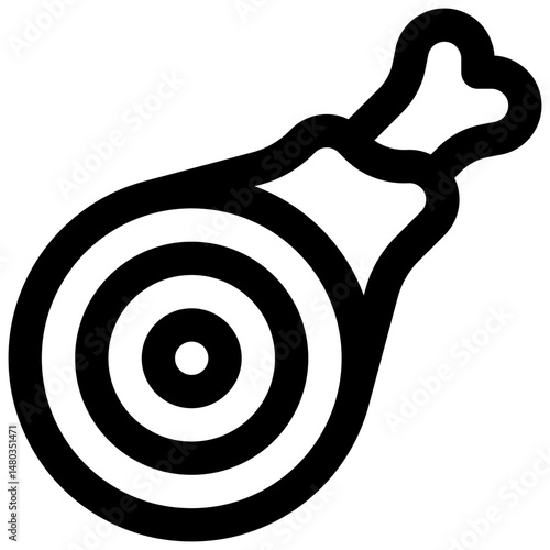 Meat. Editable stroke vector icon.