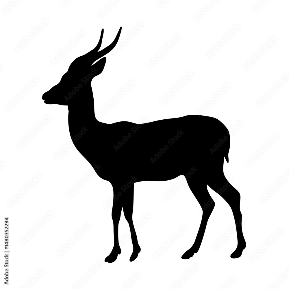 Fototapeta premium Antelope silhouette vector image for graphic design and wildlife illustration projects design asset
