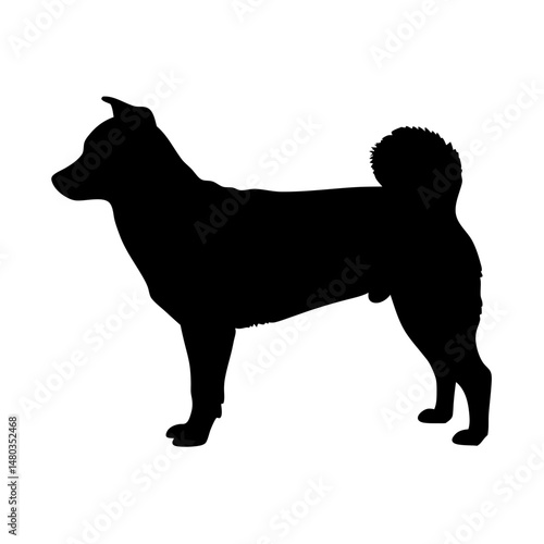Download this free vector image of a shiba inu dog breed silhouette for graphic design needs today
