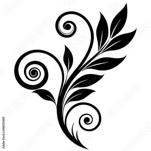 black and white floral design