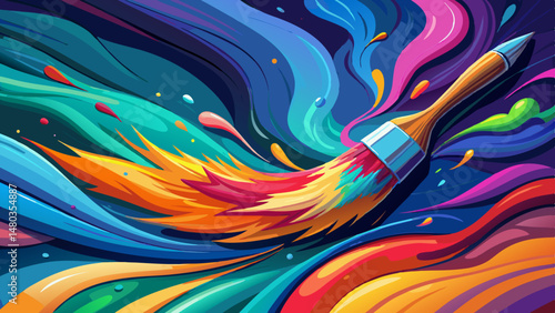 A vibrant paintbrush sweeps across the canvas, leaving behind bold strokes of color and imagination. Each bristle captures the essence of artistic passion and boundless creativity.


