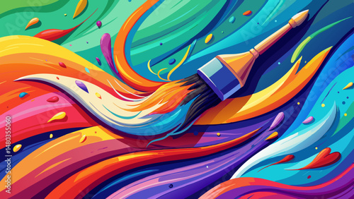 A vibrant paintbrush sweeps across the canvas, leaving behind bold strokes of color and imagination. Each bristle captures the essence of artistic passion and boundless creativity.

