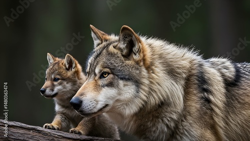 Wallpaper Mural Wolf and pup in forest Torontodigital.ca